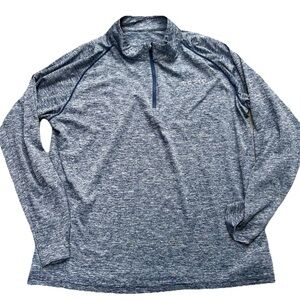 TESLA Women XL Blue Top Performance Training Long Sleeve Logo Car Musk Heathered